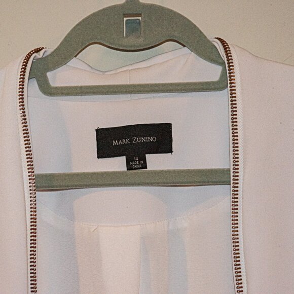 Mark Zunino White Relaxed open Blazer, Size 14 - Picture 3 of 5